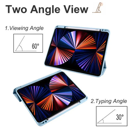 For iPad Pro 12.9 Case 2022 Tablet Case with Pencil Holder Clear Hard Cover Funda for iPad Pro 12 9inch 2022 2021 2020 2018 Case