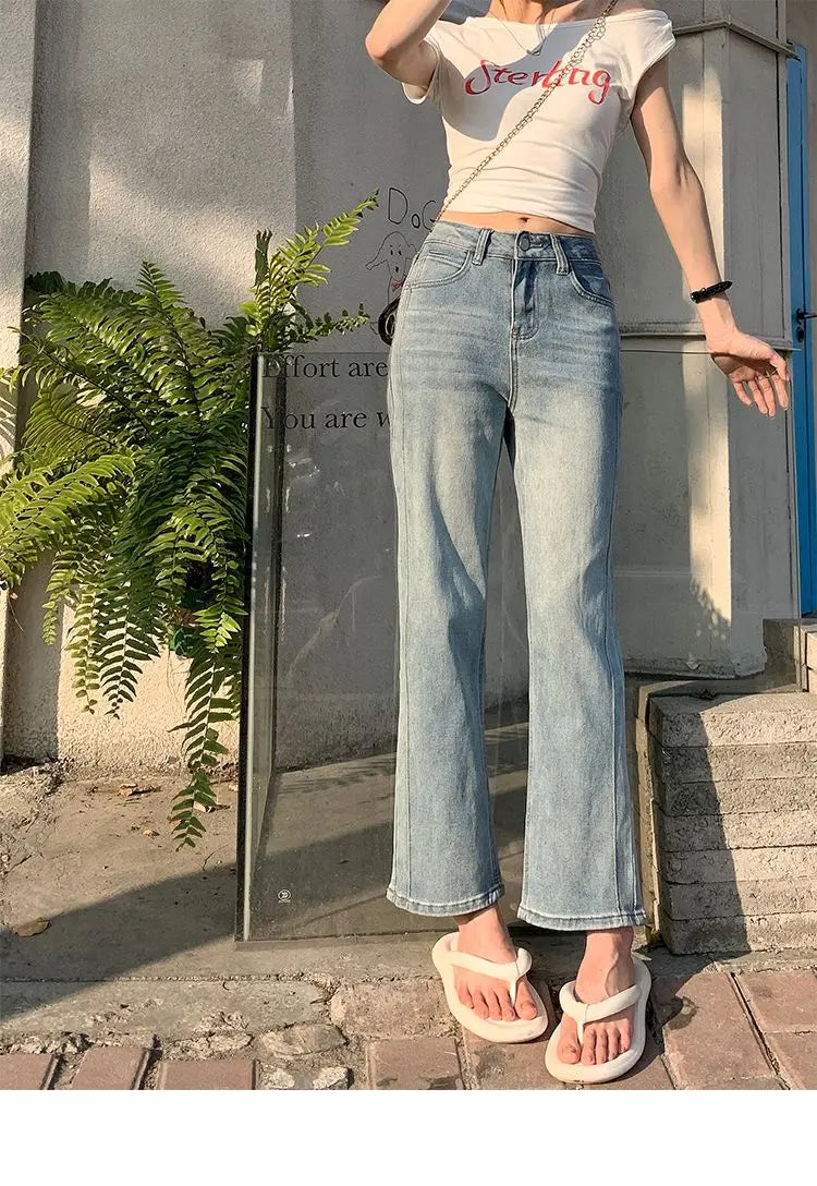 2025 Women  Jean Japan Vintage Style Low-Waisted Slimming Jeans Women's Bell-Bottom Pants Summer Season Fashion Y2K Jeans