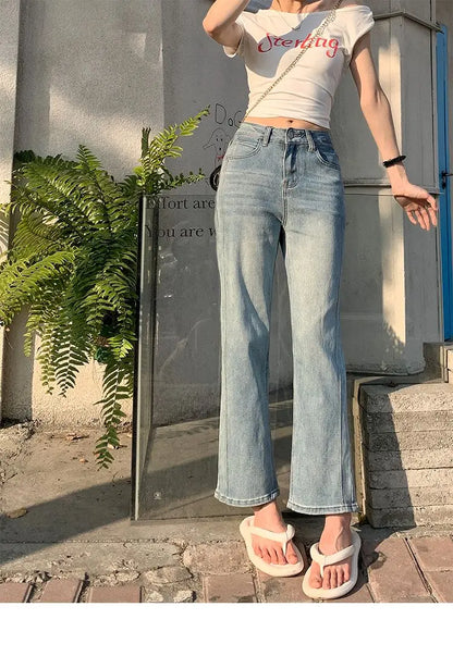 2025 Women  Jean Japan Vintage Style Low-Waisted Slimming Jeans Women's Bell-Bottom Pants Summer Season Fashion Y2K Jeans
