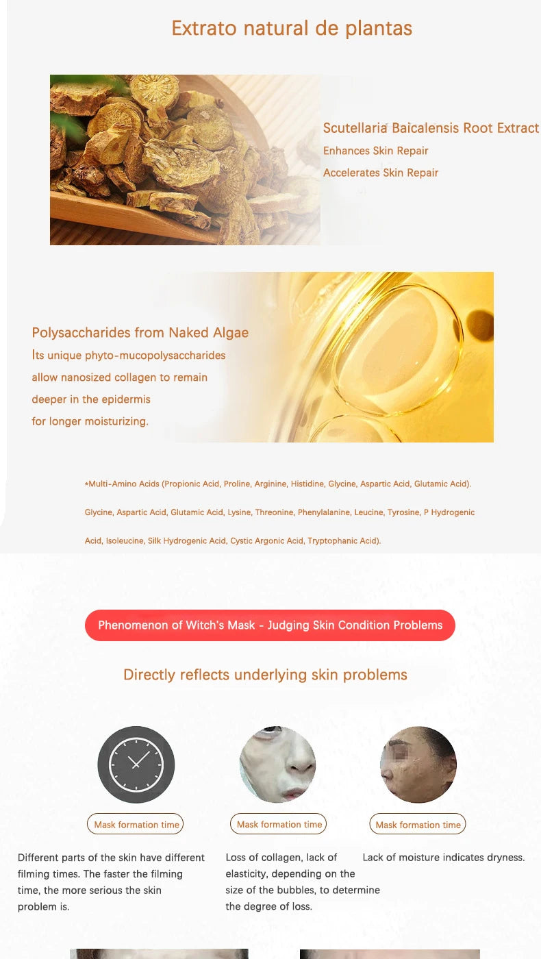 Korean Collagen Hyaluronic Acid Face Mask Repair Firming Lifting Improve Fine Lines Brighten Moisturiz Peptide Essence Skin Care