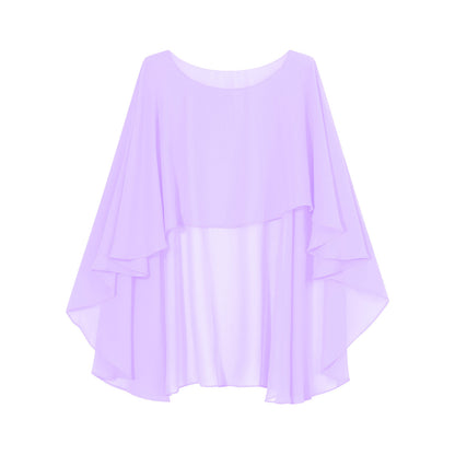 Women Chiffon Solid Pullover Capes Shawl Hi-low Hem Thin Soft Shrug Ponchos for Wedding Bridal Bridesmaid Evening Party Dress