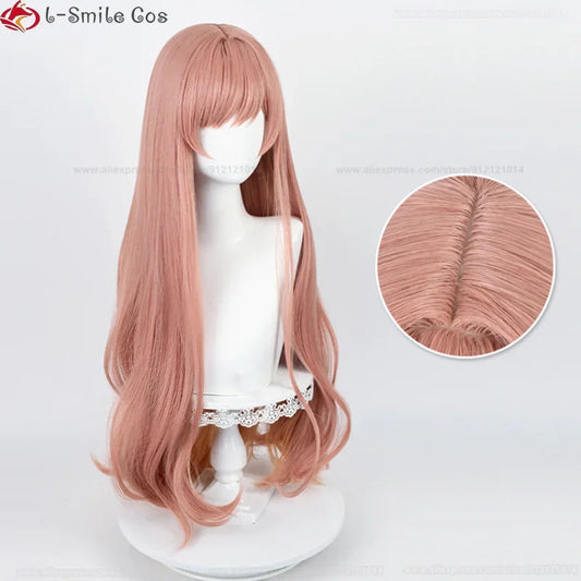 85cm Rapi Cosplay Wig Nikke Rapi Wig Cosplay Pink Orange Brown Heat Resistant Synthetic Hair Halloween Anime Wigs +Wig Cap