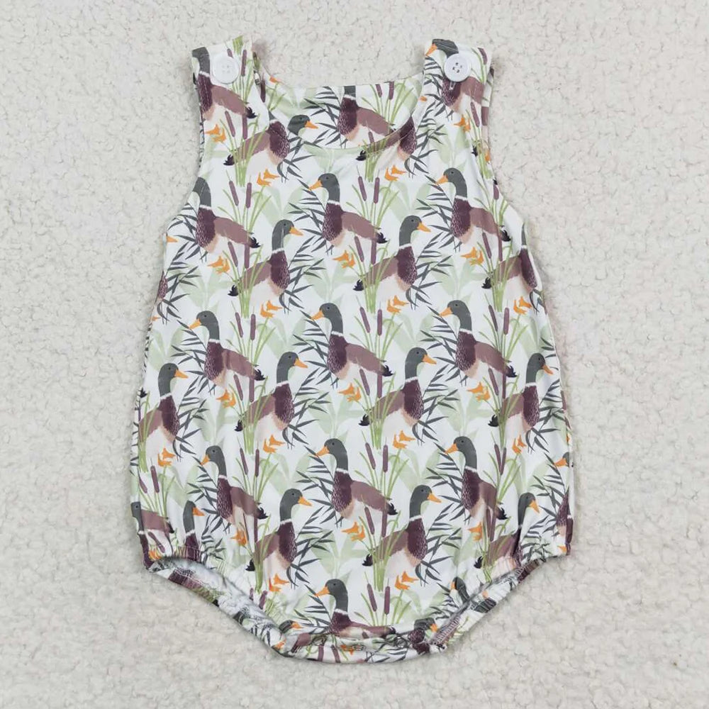 Hot Sale Baby Infant Boys Rompers Onesie Camo Duck Short Sleeve Rompers Boutique Kids Designer Clothes Boys Bubble Rompers New