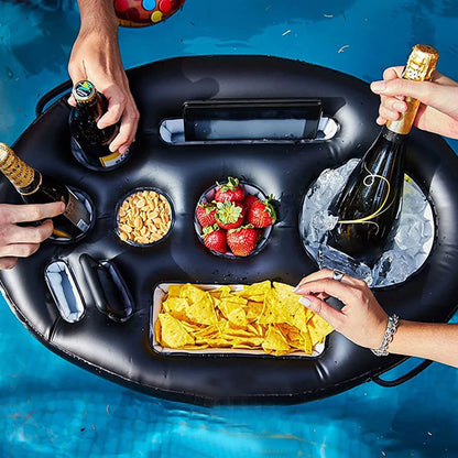 Summer Party Bucket Cup Holder Inflatable Swimming Pool Float Beer DrinkHolder Multifunctional Table Tray Beach Pool Accessories