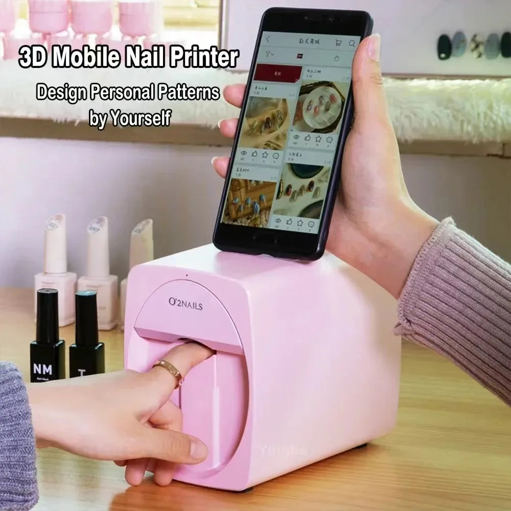 2026Smart Nail Printer 3D Portable Mobile Nail Painting Machine 2400DPI Printing Resolution Support WiFi/DIY for Home Nail Salon
