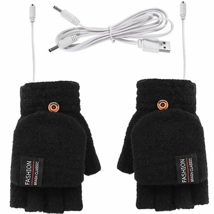 USB Electric Heated Gloves Adjustable Temperature Full Half Finger Warmer Touchscreen Electric Thermal Gloves Warm Winter Warmer