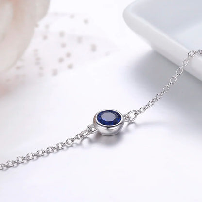 4Color 925 Sterling Silver Chain Round CZ Charm Anklet For Women Foot Jewelry Leg Bracelet Cheville Enkelbandje Halhal Tobillera