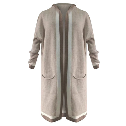 Women's Casual Hooded Sweater Cardigan Coat Chic Warm Loose Fit Streetwear Long Sweater Knitted Cardigan Autumn Winter Oversized