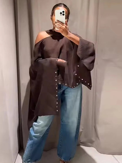 Women's Loose Cropped Cloak Jackets for Women 2025 Summer Rivet Scarf New In Cape Coats And Jackets Holiday Casual Poncho