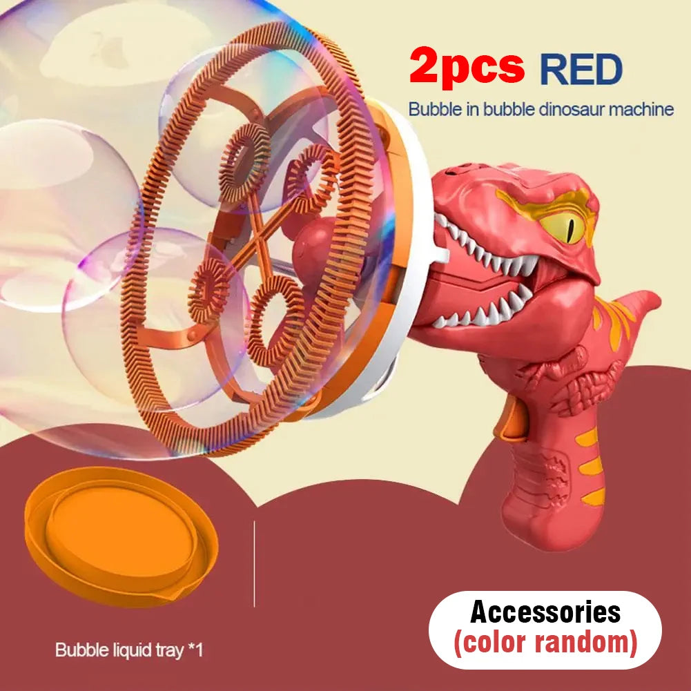 Kids Electric Bubble Machine Soap Bubble Portable Giant Dinosaur Bubble Blower Children Bubble Gun Maker Children Birthday Gift