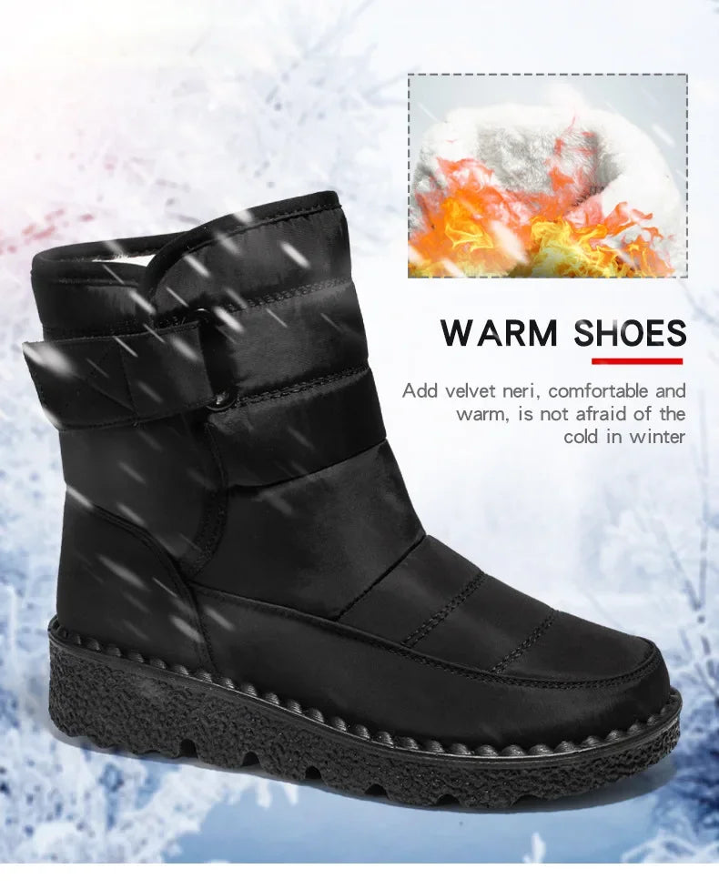 Waterproof Winter Boots for Women 2025 New Faux Fur Long Plush Snow Boots Woman Platform Shoes Warm Cotton Couples Ankle Boots