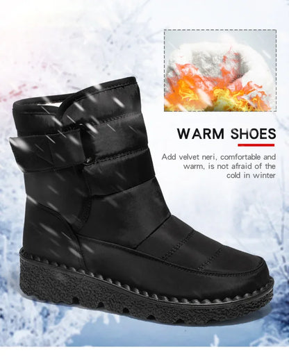 Waterproof Winter Boots for Women 2025 New Faux Fur Long Plush Snow Boots Woman Platform Shoes Warm Cotton Couples Ankle Boots