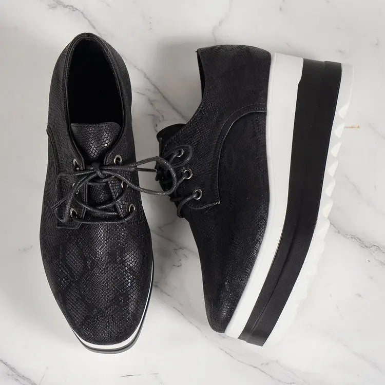 Women's Platform Wedge Heeled Shoes Casual Lace Up Outdoor Shoe Comfortable High Heel Sneakers Low Top Sneaker Thick Sole