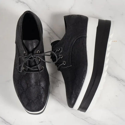 Women's Platform Wedge Heeled Shoes Casual Lace Up Outdoor Shoe Comfortable High Heel Sneakers Low Top Sneaker Thick Sole
