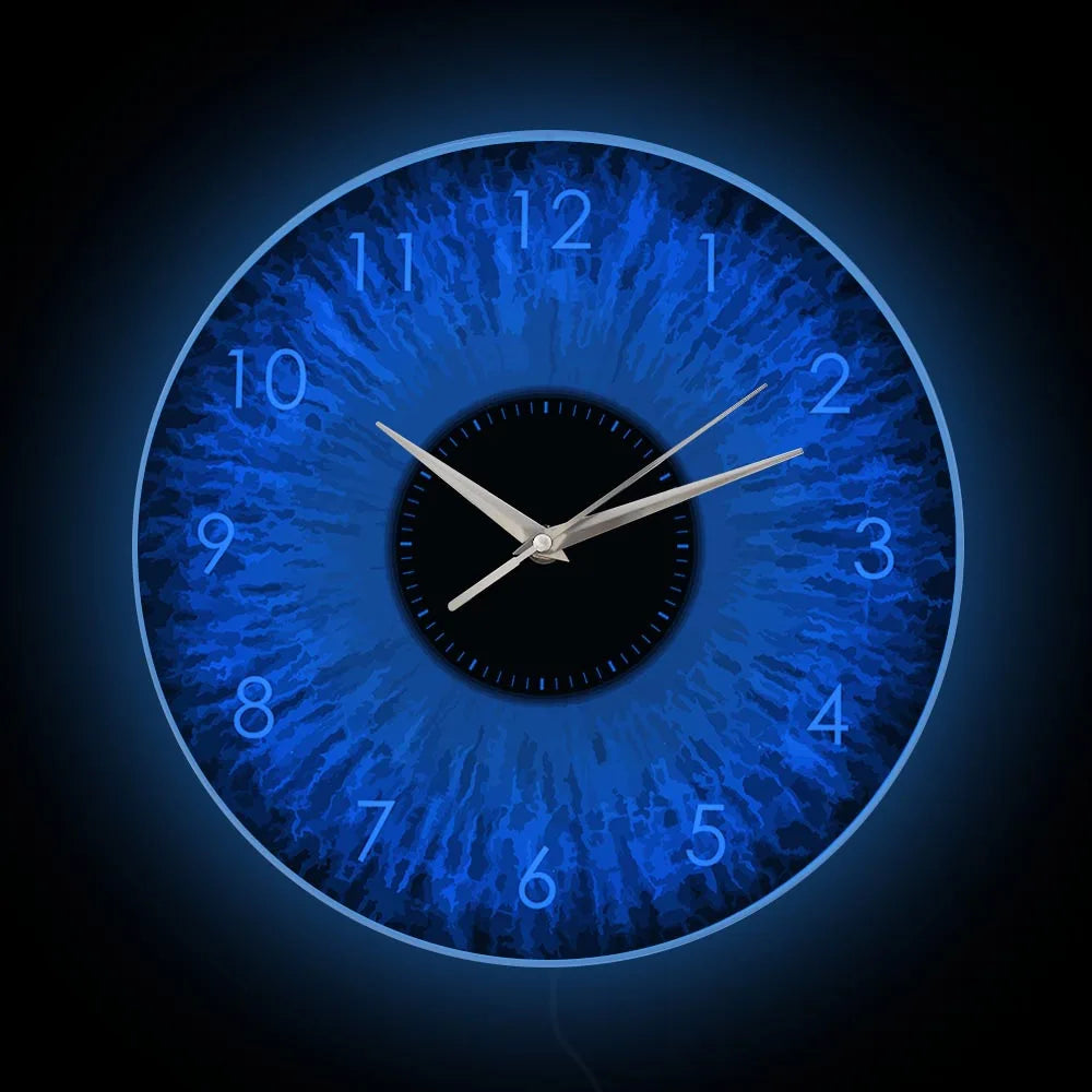 Blue Eyes Iris Opticianry Wall Clock Weird Macro Reptilian Eyeballs Eye Designed Home Decor Clock Eye Doctor Ophthalmology Gifts