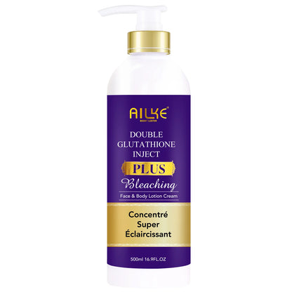 AILKE Double Glutathione Plus Moisturizing Hydrating Body & Skin Whiten Lotion, Bleaching Lotion for Women & Men With Pump