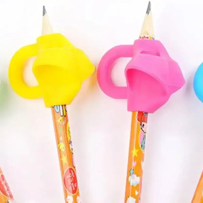 3 Finger Silicone Pencil Pen Holder Children Writing Learning Tool Stationery Aid Grip Posture Correction Device 1 Piece/ Set
