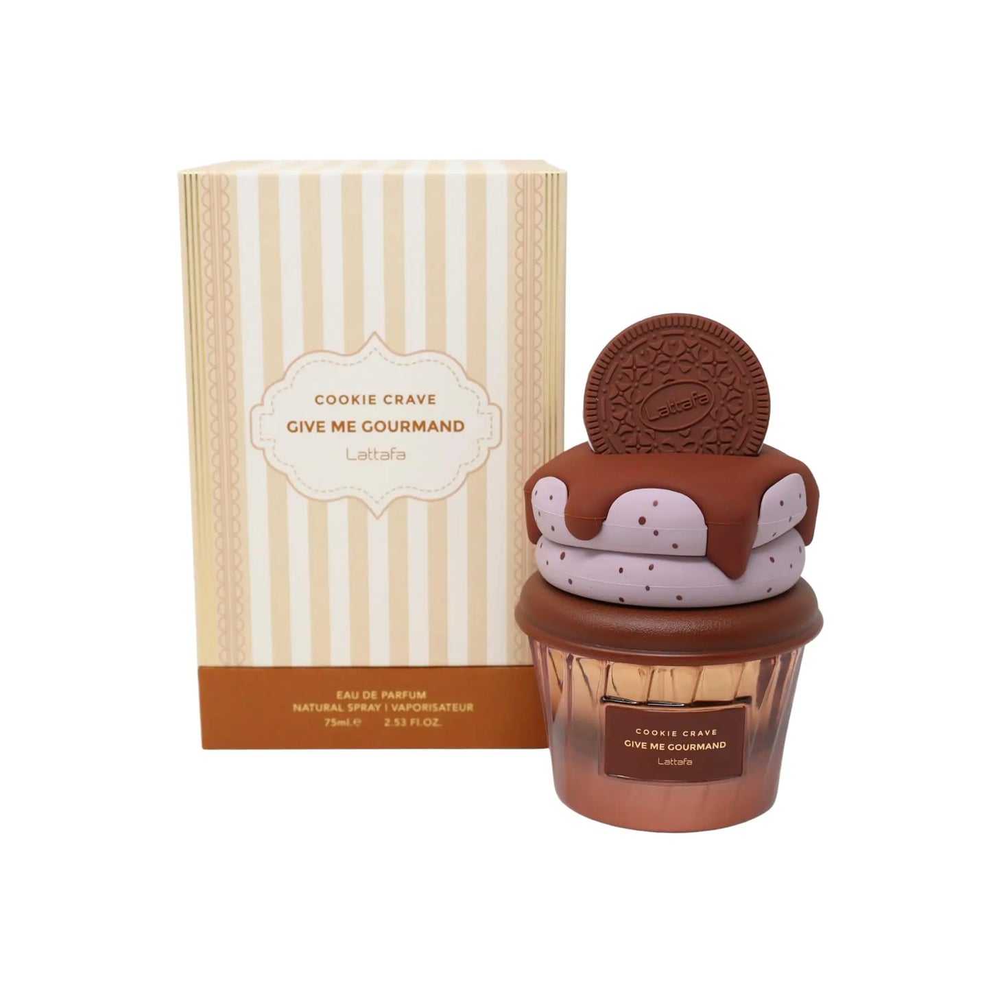 Lattafa Cookie Crave Eau De Parfum Give Me Gourmand Collection 75ml Spray Sweet Vanilla Cookie Scent Cocoa Butter Sugar Notes