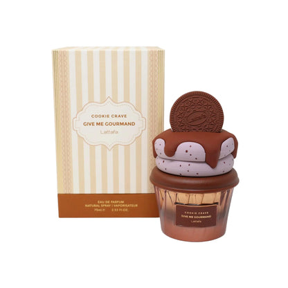 Lattafa Cookie Crave Eau De Parfum Give Me Gourmand Collection 75ml Spray Sweet Vanilla Cookie Scent Cocoa Butter Sugar Notes