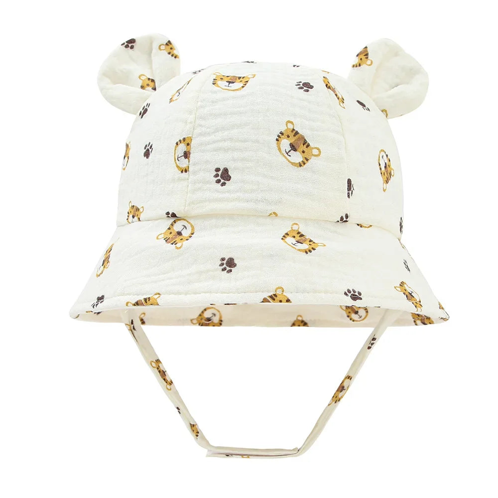 Spring Autumn Solid Color Soft Baby Bucket Hat Cotton Fisherman Hats Kids Summer Toddler Boy Girls Panama Sun Cap Children 0-12M