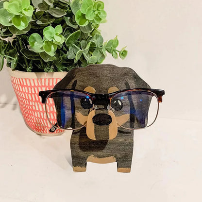 Animal Glasses Stand Holder Creative Puppy Dog Pet Shape Glasses Rack For Christmas Gift Wooden Home Office Desk Decor