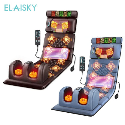 From USA Electric Massage Mattress Vibrating Heating Infrared Massager Cushion For Neck Back Foot Full Body Pain Stress Relief