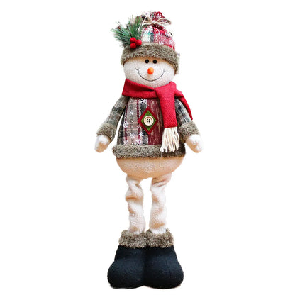 Christmas Santa Snowman-Reindeer Christmas Decoration 2024 Leg Table Mantel Decoration Plush Dolls Christmas Gifts for Kids Baby