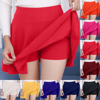 Tennis Skirt For Women Shorts Sportwear High Waist Solid A-Line Skirt Spring Summer Casual Jogger Workout Shorts Skort Plus Size