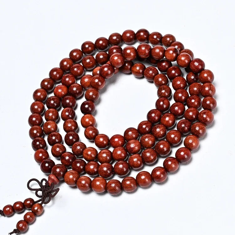 African Lobular Red Sandalwood Beads Zambia Red Sandalwood Hand String 8mm 108 Rosary Beads Men's and Women's Bracelet Wholesale