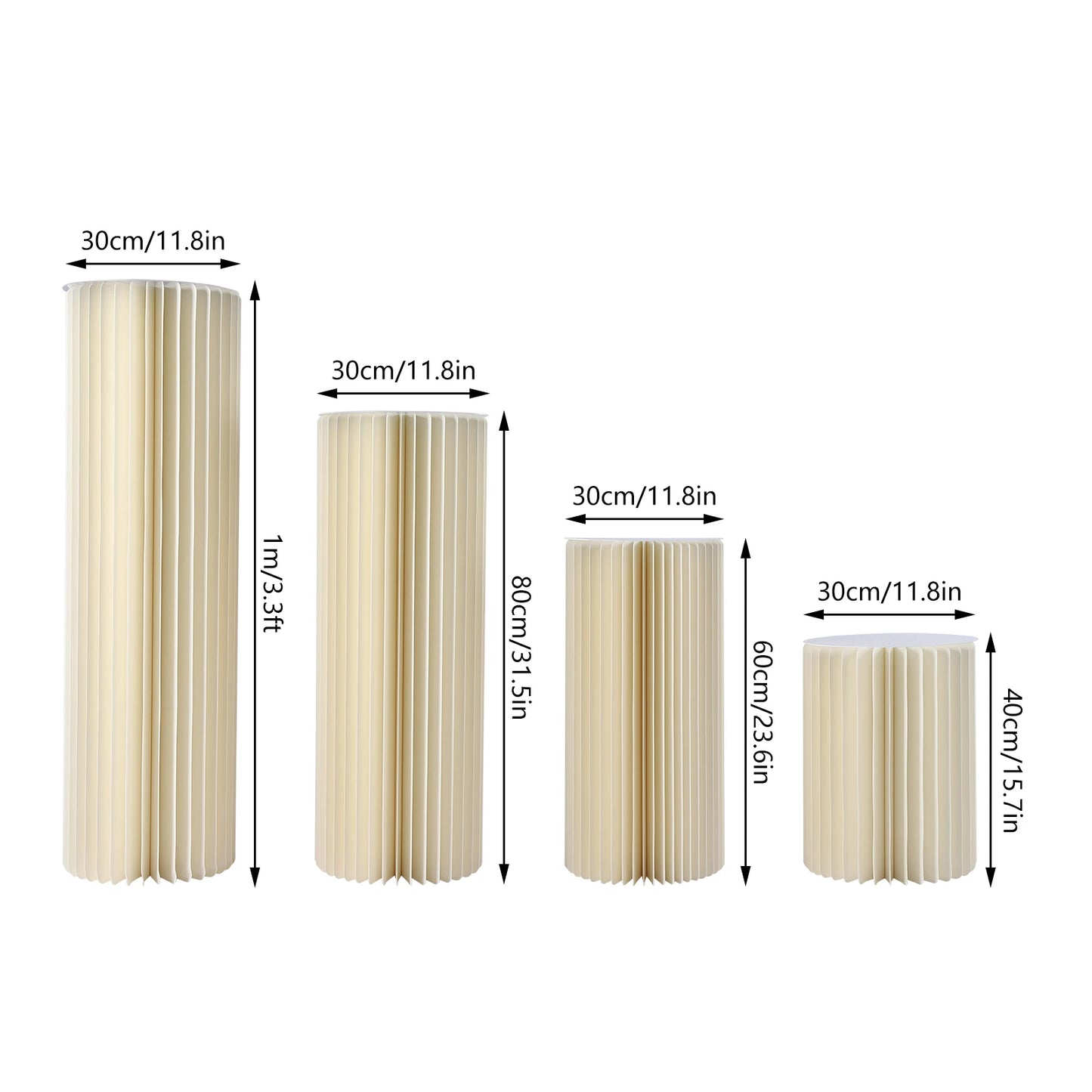 2/3/4PCS Wedding Party Flower Stand Cylinder Cardboard Centerpiece with Pvc Panels Cylinder Flowers Stand Wedding Centerpieces