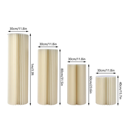 2/3/4PCS Wedding Party Flower Stand Cylinder Cardboard Centerpiece with Pvc Panels Cylinder Flowers Stand Wedding Centerpieces