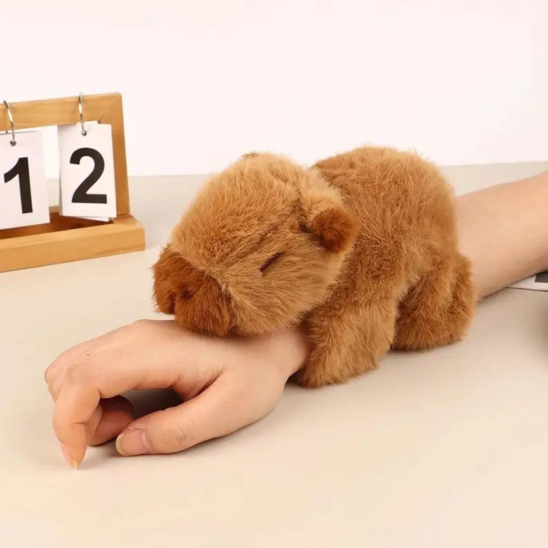 New Capybara Clap Circle Toys Slap Snap Wrap Wristband Bracelet Capybara Plush Hand Ring Fun Pop Circles Kids Christmas Gift