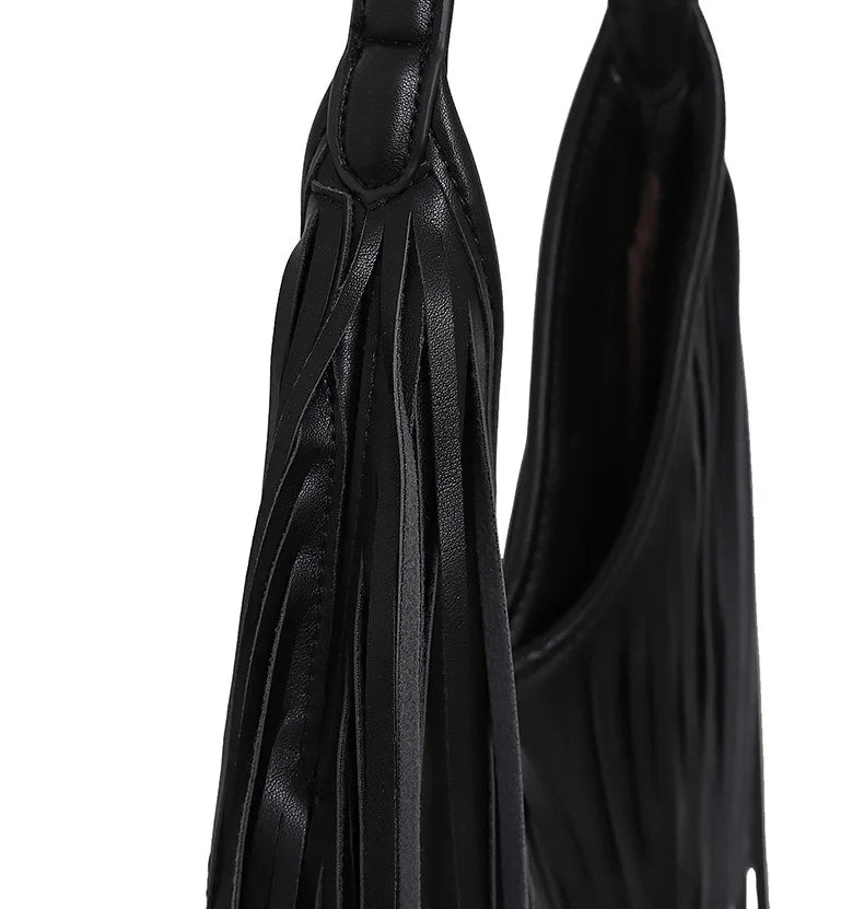 Long Tassels Women handbag Fashion Shoulder Bags for ladies hand bag Soft PU leather casual hobos armpit bag female Tote