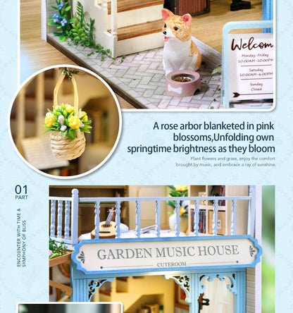 Handmade Wooden Miniature Doll House Kit 3D Puzzle Assembled Building Model Kit With LED Light DollHouses Toy For Christmas Gift