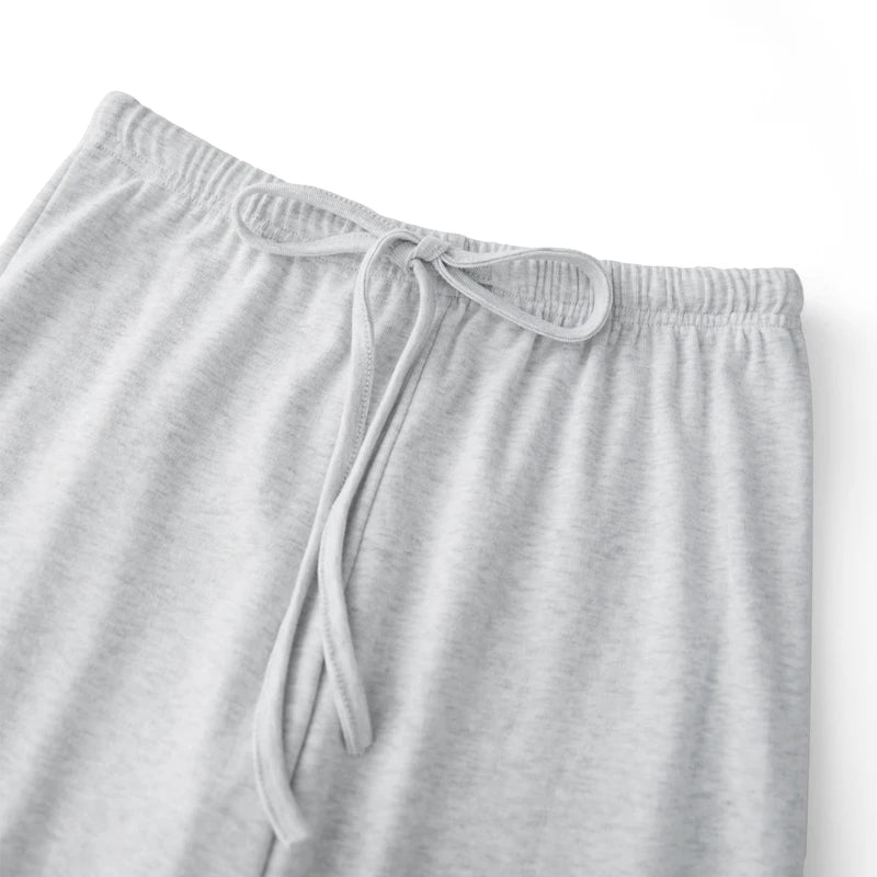 Women Fashion Lounge Set Vintage 2 Piece Outfit V Neck Waist Tie T-shirt + Elastic Waist Pants Autumn Long Sleeve Crop Tops