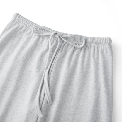 Women Fashion Lounge Set Vintage 2 Piece Outfit V Neck Waist Tie T-shirt + Elastic Waist Pants Autumn Long Sleeve Crop Tops