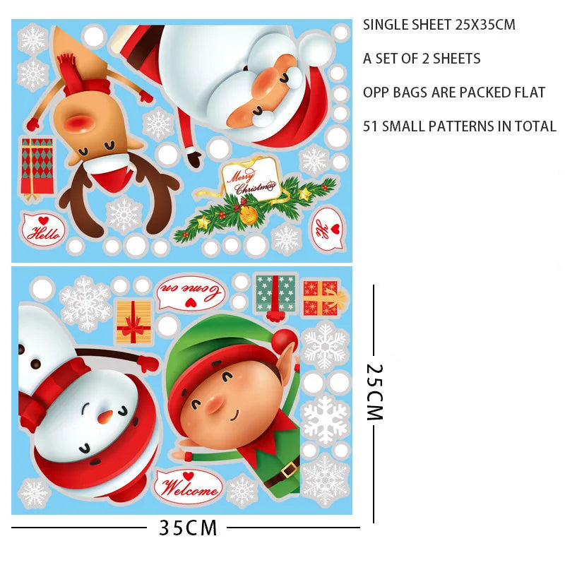 Christmas Window Sticker Merry Christmas Decorations For Home 2025 Cristmas Ornament Xmas Navidad Natal Gifts New Year 2026