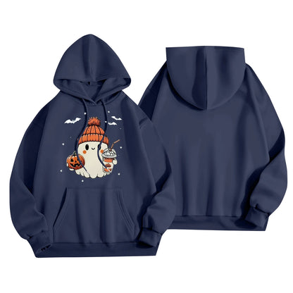 Women Halloween Printed Hoodie Casual Long Sleeve Sweatshirt Fashion Oversize Pullover Cozy Winter Streetwear Chic Loungewear