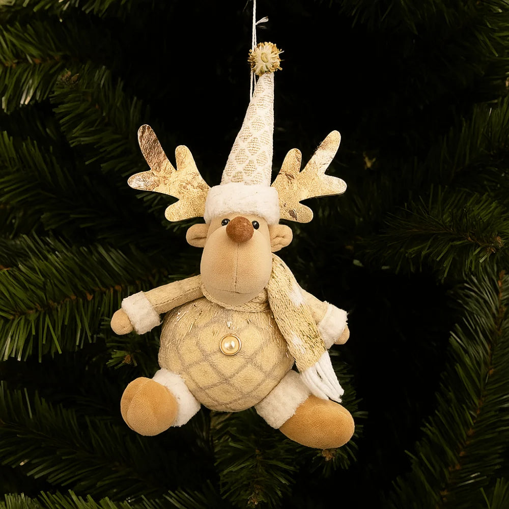 Cute Christmas Tree Pendant Figurine Ornament Elk Christmas Doll Ornament Snowman Elderly Santa Pendant Decor Scene Arrangement