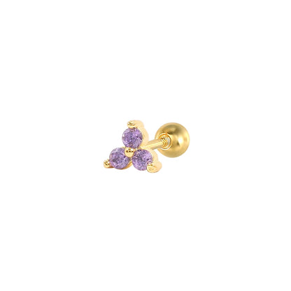 CANNER Pendientes Plata 925 Piercing Stud Earrings For Women Cubic Zirconia 925 Sterling Silver Cartilage Earring Jewerly 1pcs