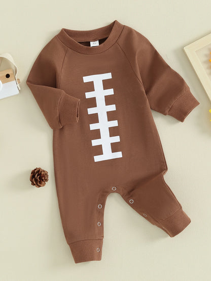 Baby Boy Football Clothes Infant Game Day Oversized Outfit Newborn Long Sleeve Jumpsuit  Fall Sweatshirt Romper