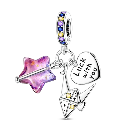 Original Charms Bead 925 Sterling Silver Inlaid Zirconium Animal Paper Crane Snail Pendants Fit Bracelet Jewelry Gift Marking