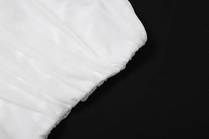 Nibber 2024 Spring New Solid Color Sweet Gentle Cute All-match High Street Travel Sexy Cool Women Chest Wrap ruched Tassel Vest