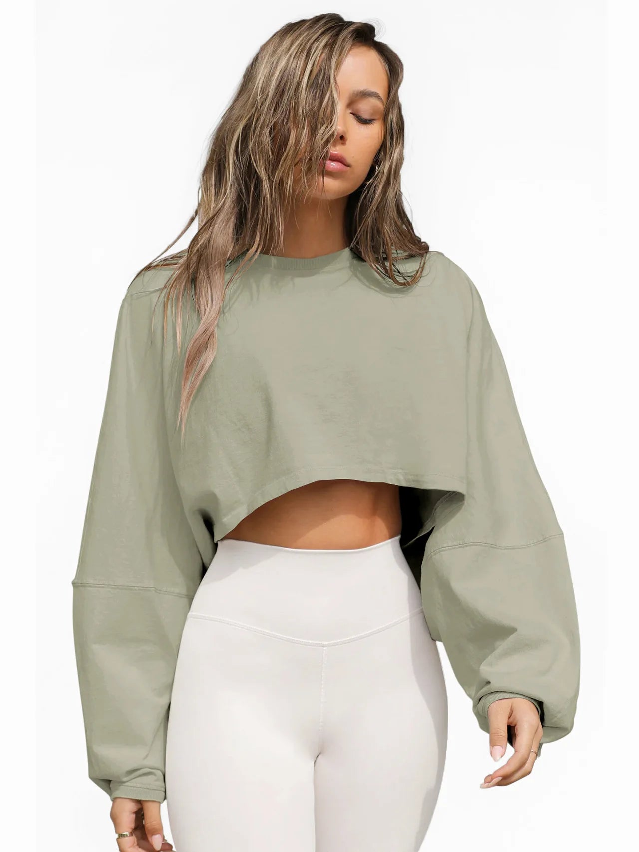 Autumn Winter Women's No Hat Hoodies Fashion O-neck Loose Long Sleeve Pullove Casual Workout Jogger Female Sexy Crop Sweatshirt