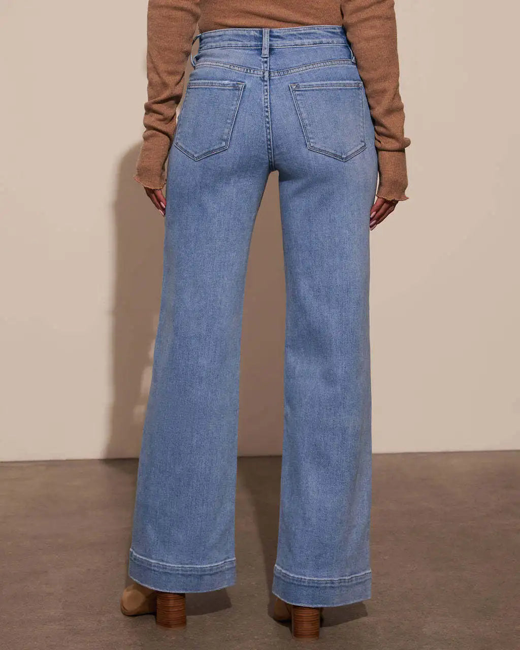 Women's New Europe and the United States High-Waisted Jeans Women's 2025 Spring Thin Wide-Leg Retro Temperament Straight Pants