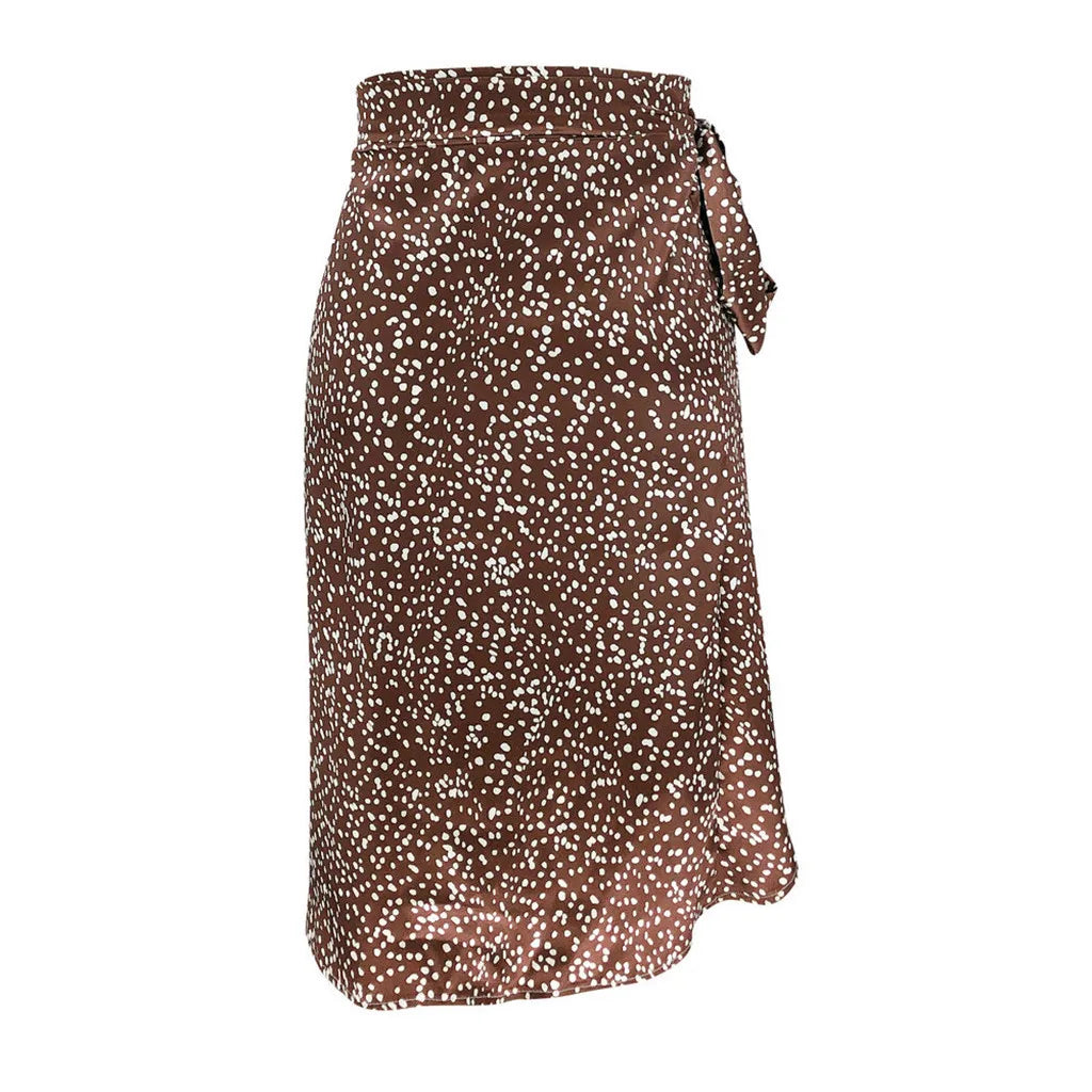Temperament Skirt Women's Fashion Summer Casual Leopard Print Front Split Long Skirts Holiday Fashion Streetwear for Ladies