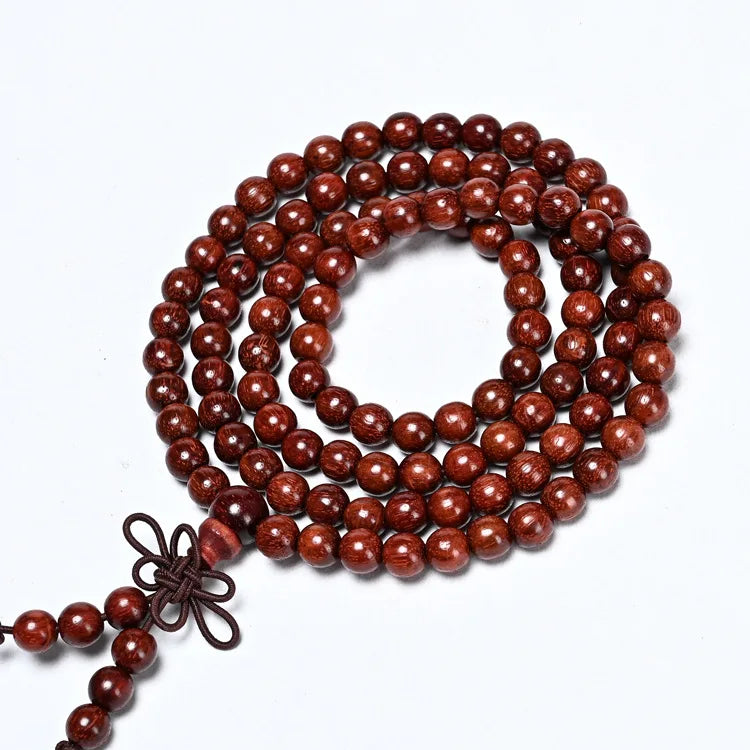 African Lobular Red Sandalwood Beads Zambia Red Sandalwood Hand String 8mm 108 Rosary Beads Men's and Women's Bracelet Wholesale