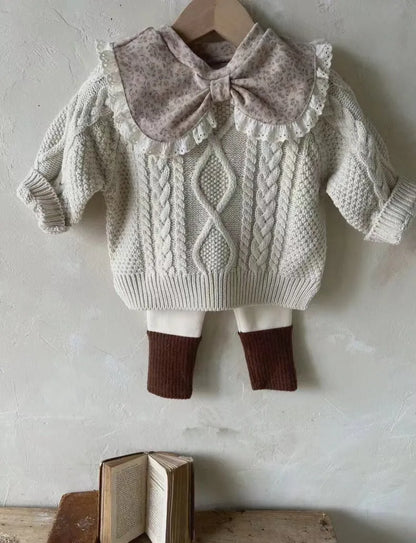 2024 Autumn New Baby Girl Long Sleeve T Shirts Infant Bow Bottoming Shirt Floral Casual Tops Toddler Kids Clothes Baby Tees