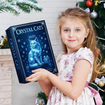 Cat Christmas Countdown 24 Days Christmas Advent Calendar 2D Acrylic Cat Collectible Figurine for Xmas Tree Decor Kids Gifts