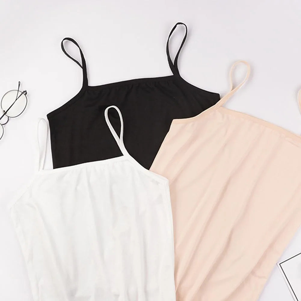 Summer Solid Camisole Tops Vest For Women White Black Basic Top Slim Sling Sleeveless Shirt Female Lady Stretch Fashion Tank Top